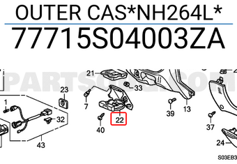 Honda 77715S04003ZA OUTER CAS*NH264L*