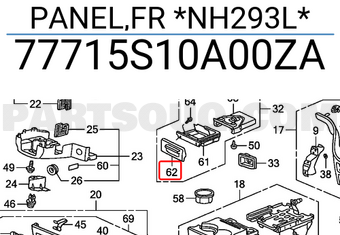 Honda 77715S10A00ZA PANEL,FR *NH293L*