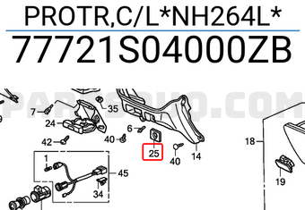 Honda 77721S04000ZB PROTR,C/L*NH264L*