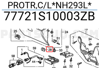 Honda 77721S10003ZB PROTR,C/L*NH293L*
