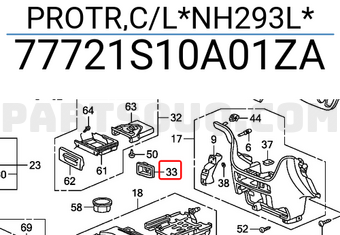 Honda 77721S10A01ZA PROTR,C/L*NH293L*