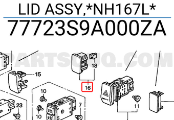 Honda 77723S9A000ZA LID ASSY,*NH167L*