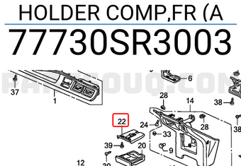 Honda 77730SR3003 HOLDER COMP,FR (A