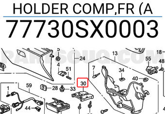 Honda 77730SX0003 HOLDER COMP,FR (A