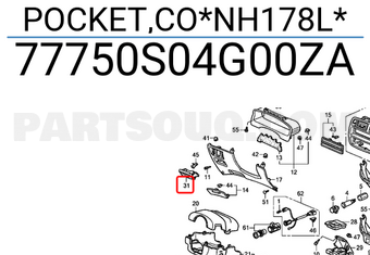 Honda 77750S04G00ZA POCKET,CO*NH178L*