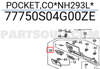 Honda 77750S04G00ZE POCKET,CO*NH293L*