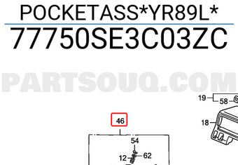 Honda 77750SE3C03ZC POCKETASS*YR89L*