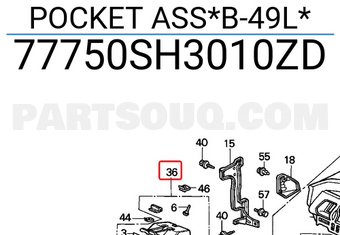 Honda 77750SH3010ZD POCKET ASS*B-49L*