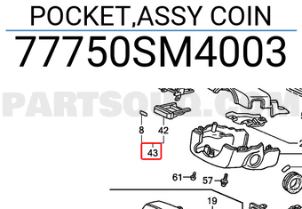 Honda 77750SM4003 POCKET,ASSY COIN