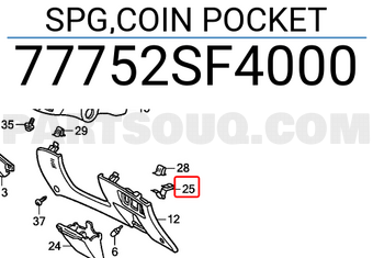 Honda 77752SF4000 SPG,COIN POCKET