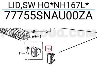 Honda 77755SNAU00ZA LID,SW HO*NH167L*