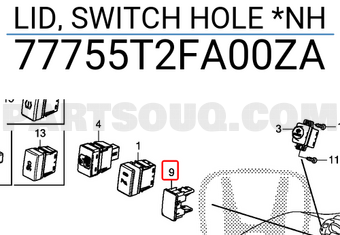 Honda 77755T2FA00ZA LID, SWITCH HOLE *NH