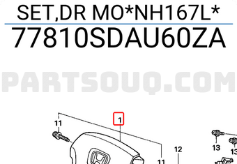 Honda 77810SDAU60ZA SET,DR MO*NH167L*