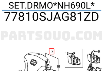 Honda 77810SJAG81ZD SET,DRMO*NH690L*
