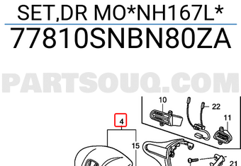 Honda 77810SNBN80ZA SET,DR MO*NH167L*