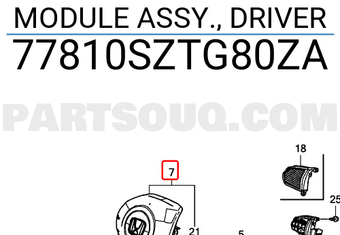 Honda 77810SZTG80ZA MODULE ASSY., DRIVER
