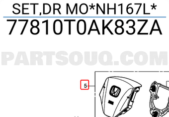 Honda 77810T0AK83ZA SET,DR MO*NH167L*