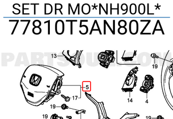 Honda 77810T5AN80ZA SET DR MO*NH900L*