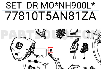 Honda 77810T5AN81ZA SET. DR MO*NH900L*