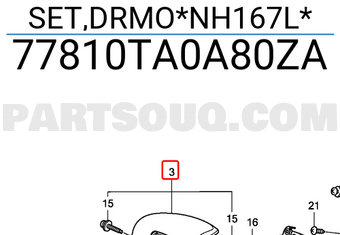 Honda 77810TA0A80ZA SET,DRMO*NH167L*