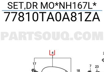 Honda 77810TA0A81ZA SET,DR MO*NH167L*