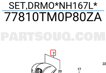 Honda 77810TM0P80ZA SET,DRMO*NH167L*