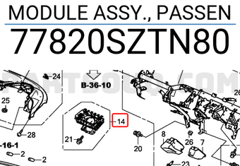 Honda 77820SZTN80 MODULE ASSY., PASSEN