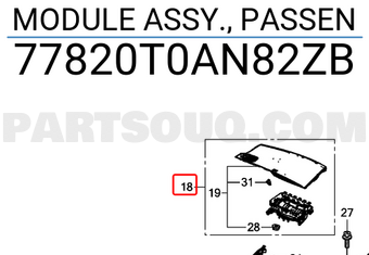 Honda 77820T0AN82ZB MODULE ASSY., PASSEN