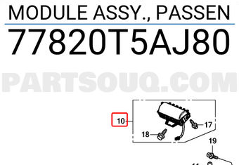 Honda 77820T5AJ80 MODULE ASSY., PASSEN