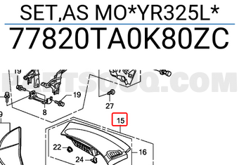 Honda 77820TA0K80ZC SET,AS MO*YR325L*