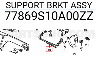 Honda 77869S10A00ZZ SUPPORT BRKT ASSY