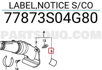 Honda 77873S04G80 LABEL,NOTICE S/CO