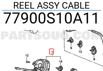 Honda 77900S10A11 REEL ASSY CABLE