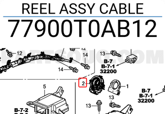 Honda 77900T0AB12 REEL ASSY CABLE