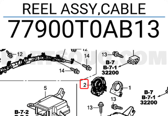Honda 77900T0AB13 REEL ASSY,CABLE