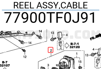 Honda 77900TF0J91 REEL ASSY,CABLE
