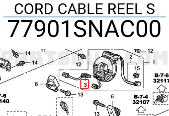 Honda 77901SNAC00 CORD CABLE REEL S