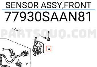 Honda 77930SAAN81 SENSOR ASSY,FRONT