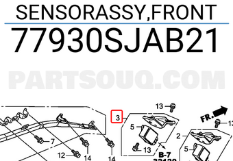Honda 77930SJAB21 SENSORASSY,FRONT