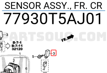 Honda 77930T5AJ01 SENSOR ASSY., FR. CR