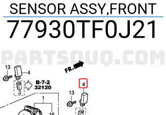Honda 77930TF0J21 SENSOR ASSY,FRONT