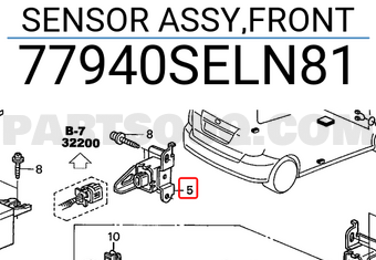 Honda 77940SELN81 SENSOR ASSY,FRONT