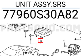 Honda 77960S30A82 UNIT ASSY,SRS