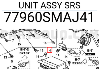 Honda 77960SMAJ41 UNIT ASSY SRS