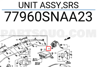 Honda 77960SNAA23 UNIT ASSY,SRS