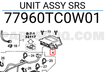 Honda 77960TC0W01 UNIT ASSY SRS