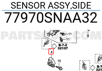 Honda 77970SNAA32 SENSOR ASSY,SIDE