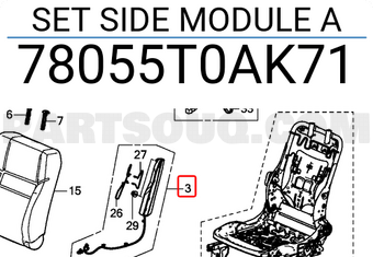 Honda 78055T0AK71 SET SIDE MODULE A
