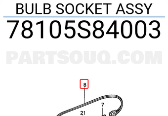 Honda 78105S84003 BULB SOCKET ASSY