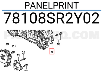 Honda 78108SR2Y02 PANELPRINT